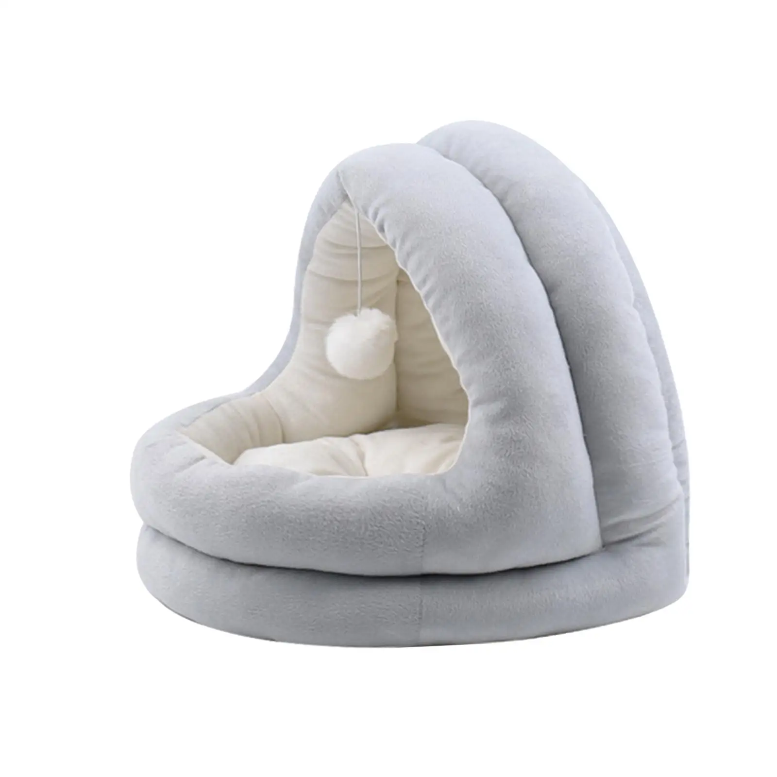 Portable Cat Bed Nest with Ball Toys Thick Pet Supplies Kennel Pad for Small Medium Dog