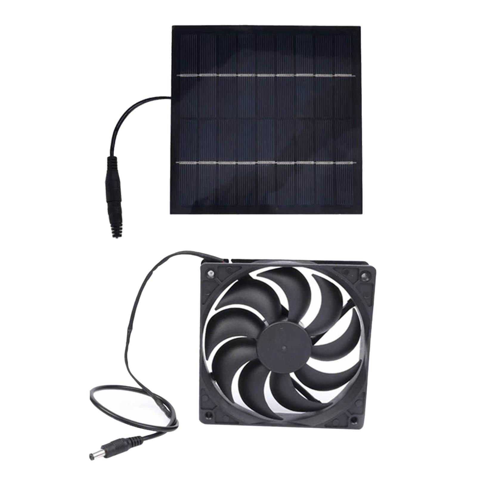 Solar Powered Panel Fan, Lightweight Ventilation Fans for Greenhouse Sheds Travelling