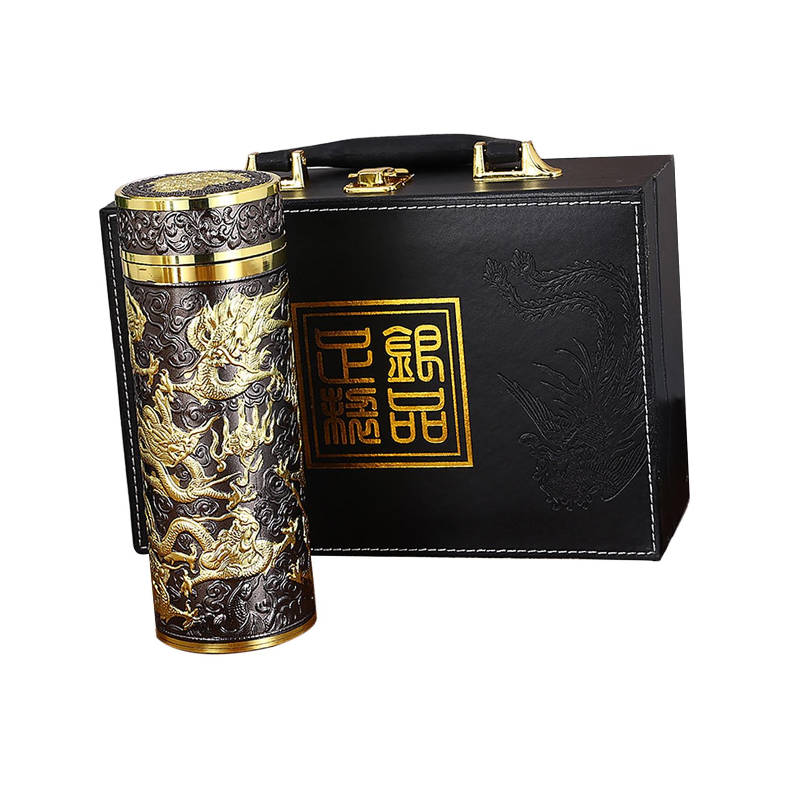 Chinese Dragon Insulated Water Bottle for Road Trips, Sporting Events, Car Diameter x Height 7x19cm Hand Wash Recommended