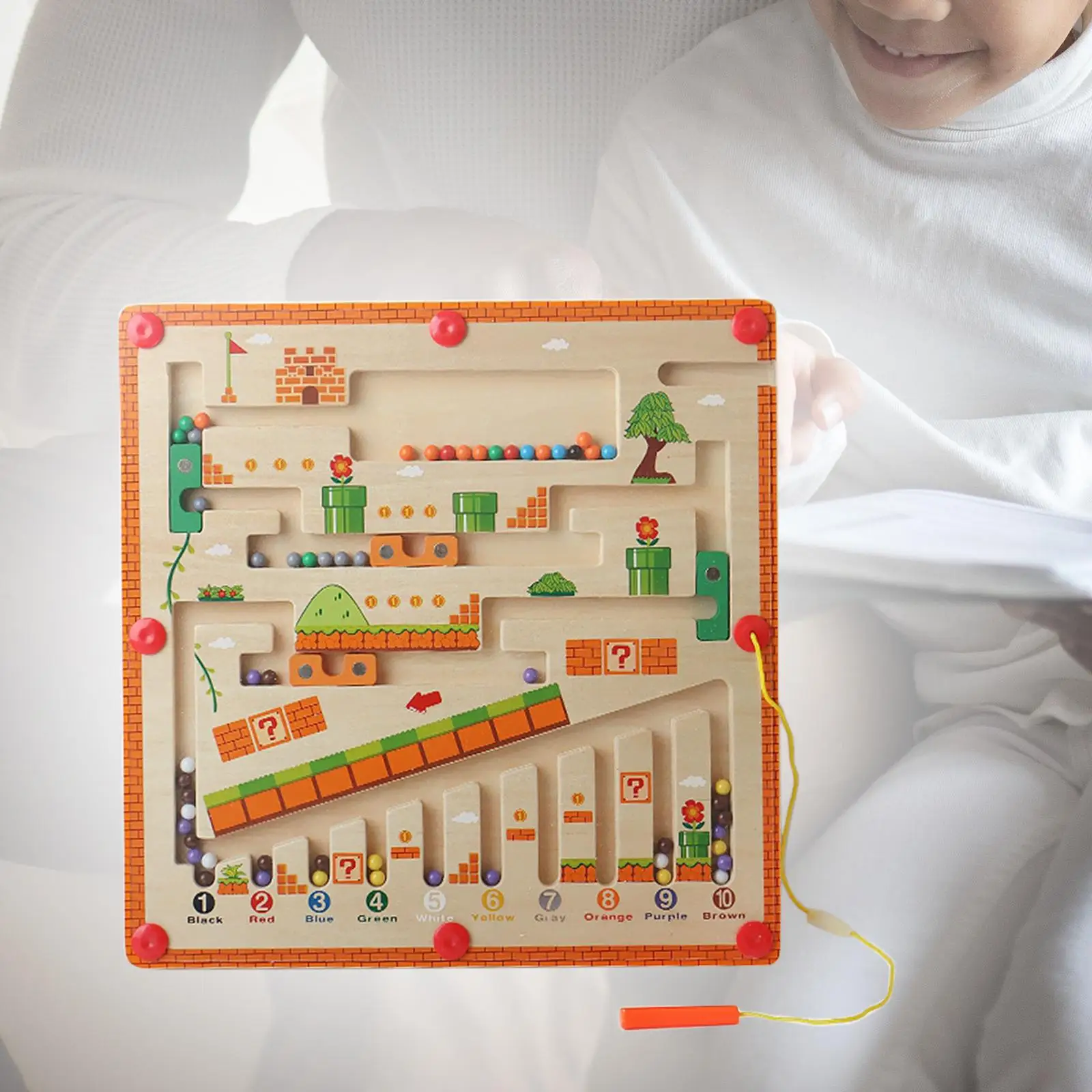 Wooden Magnetic Maze Board 2 3 4 5 Years Old Sorting and Matching Maze for Toddlers Girls Boys Activity Travel