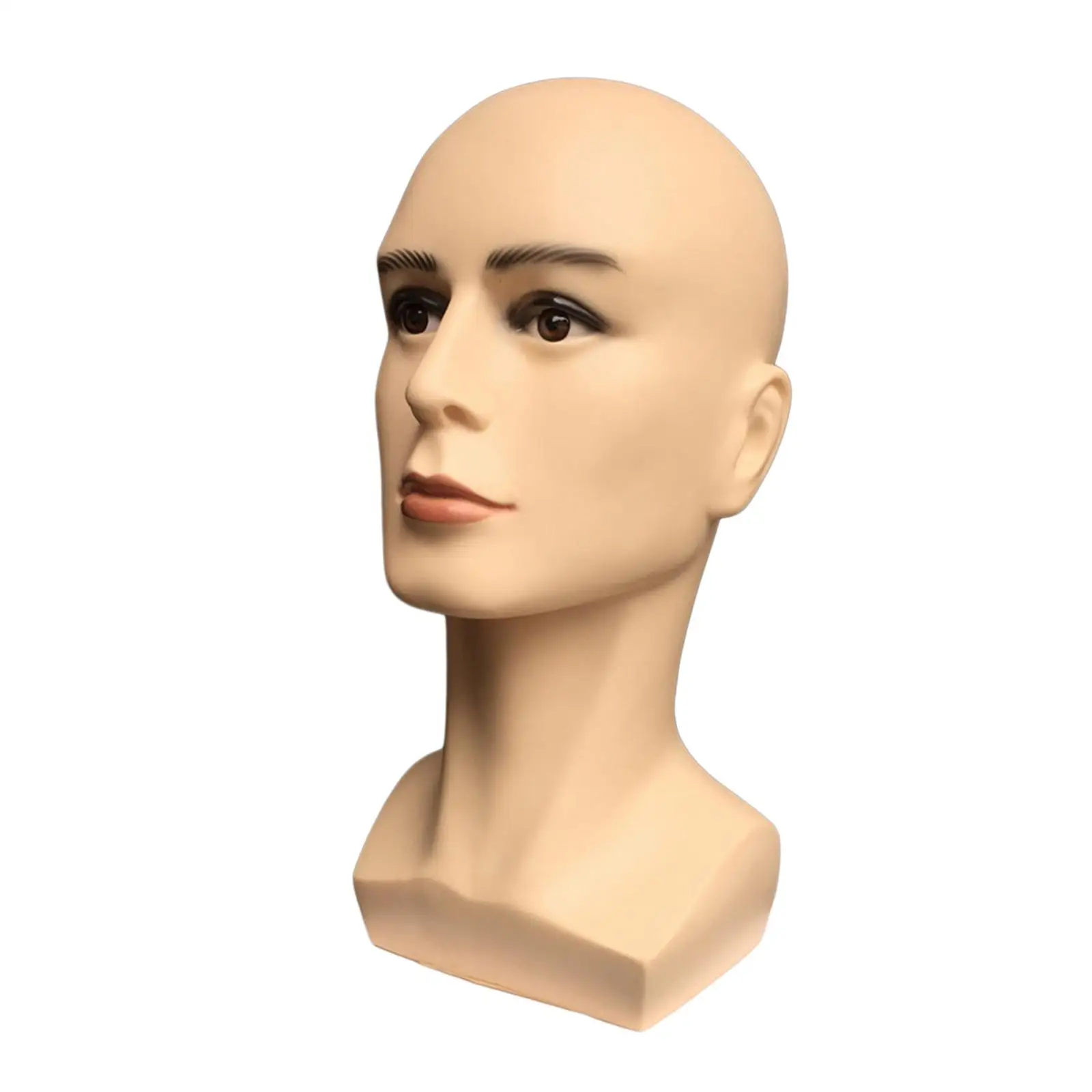 Male Bald Mannequin Head Smooth Multipurpose Manikin Wig Head Stand Wig Display Stand for Wigs Displaying Making Styling Glasses