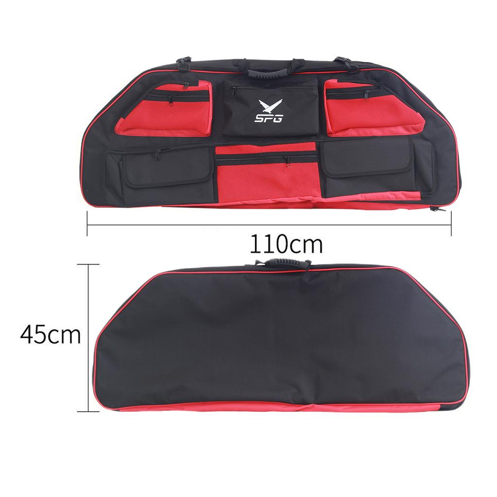 Archery Compound Bow Bag Case Heavy Duty Adjustable Shoulder Strap & Pockets Outdoor Hunting Compound Bow Case Bow Holder Bag