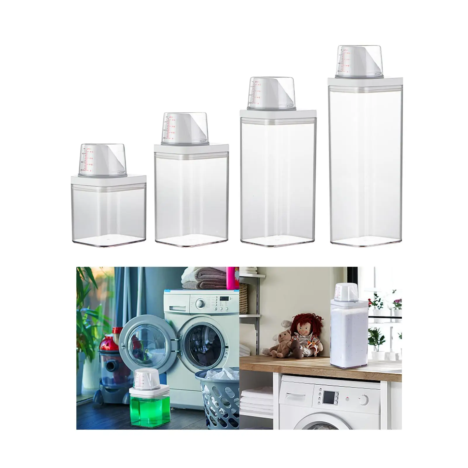 Pantry Organizer Dispenser Waterproof Pet Moisture Softener Laundry Detergent Dispenser Snack Refrigerator Storage Box