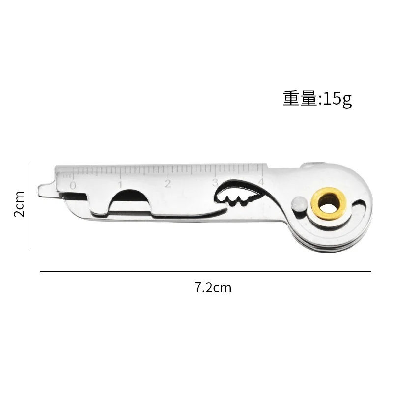 Brand new stainless steel multifunctional key tool bottle opener rotary screwdriver outdoor knife gift - top knives