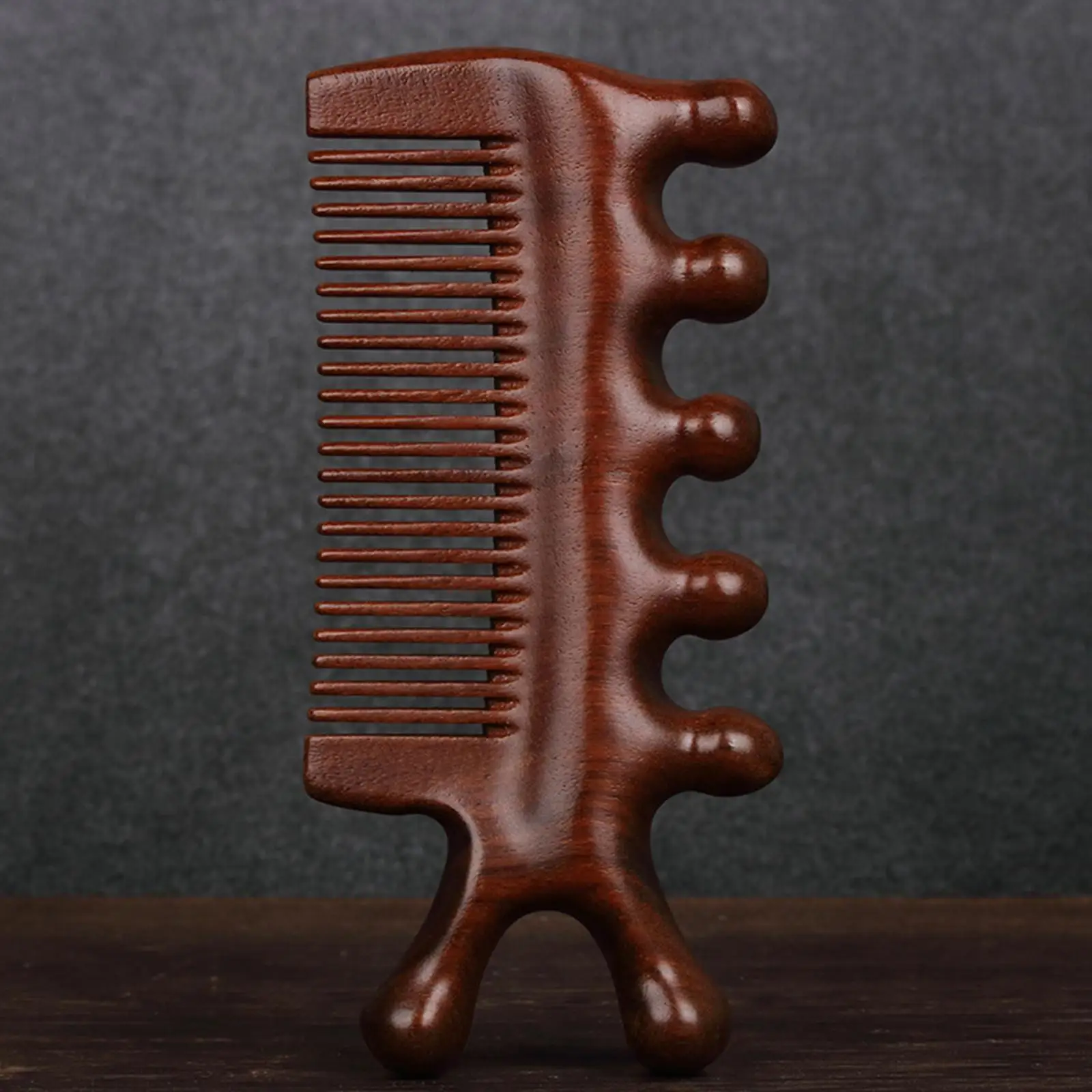 Wooden Comb Handheld Hand Made Scraping Scalp Comb for Gift Massage Tool Men