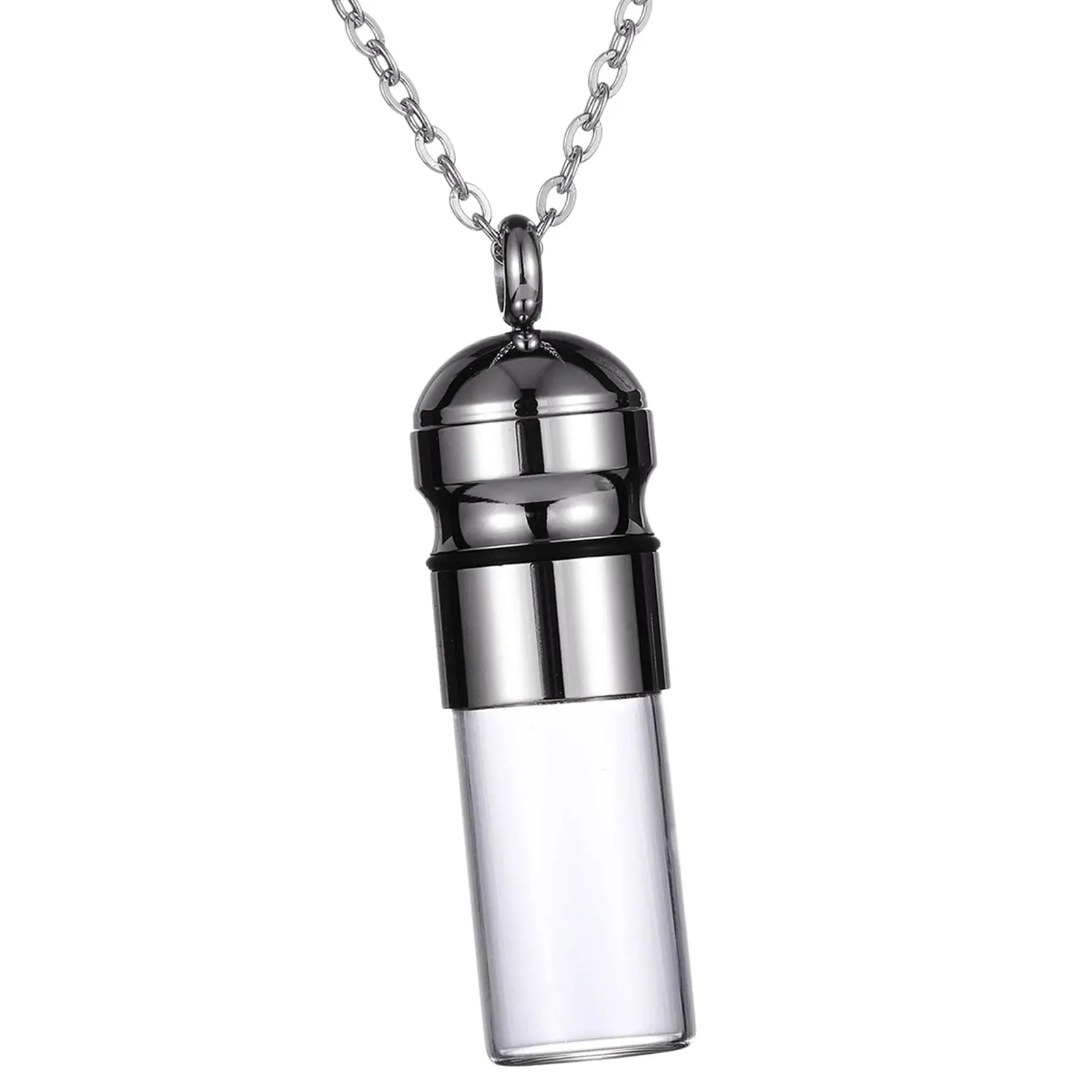 Clear Pendant Cremation Urn Necklace Perfume Holder Openable Pet Ashes Holder Jewelry Memorial Pendant for Dog Cat Friends