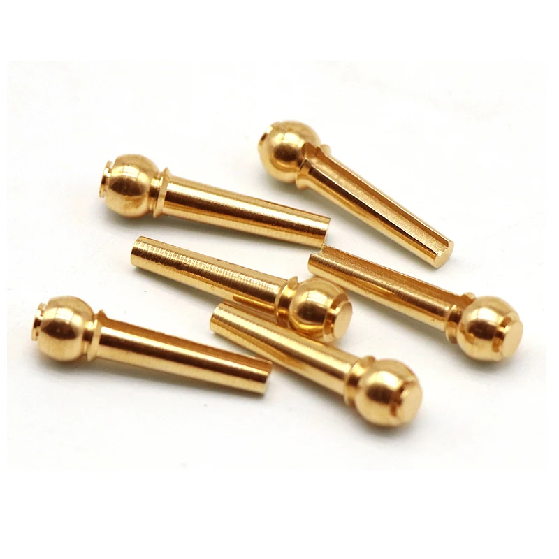 6 Teile/los Gitarre Saiten Nagel Metall Akustische Gitarre Bridge Pins Messing Gitarre Saiten Festen Kegel String Pins String mutter Nägel – Detail 2