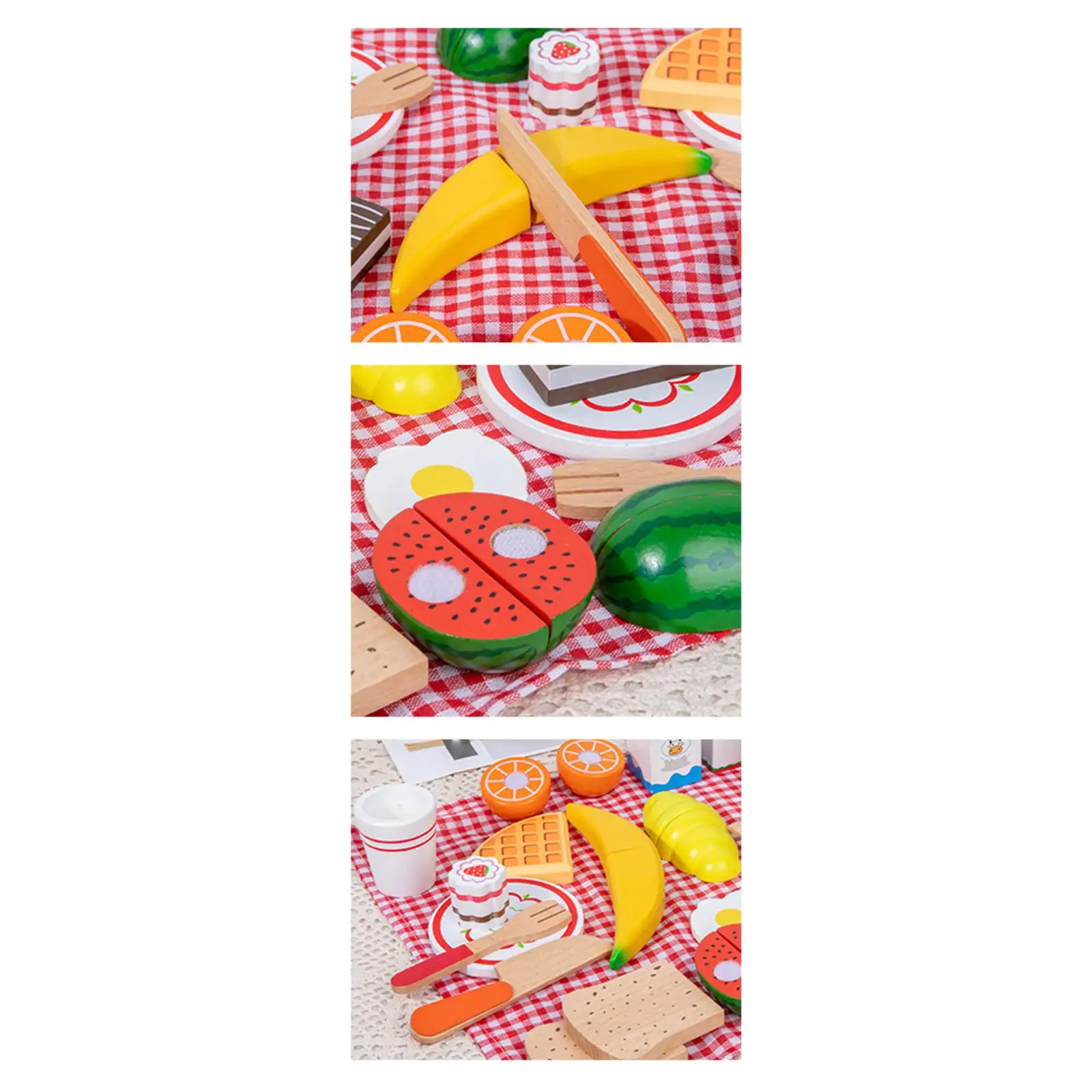 Simulation Cutting Fruits Play Set Pretend Play Toy with Basket Gifts Fun Toy