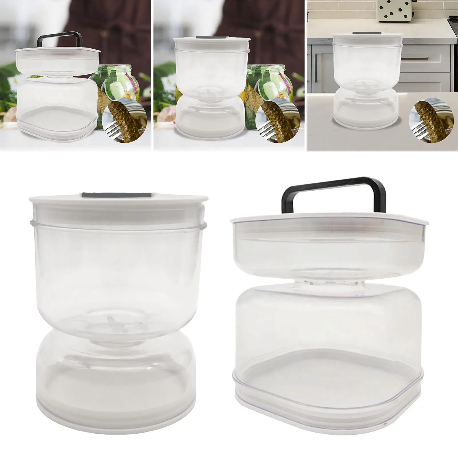 Olive Hourglass Jar Juice Separator Pickle Jar for Fruits Olives Mushrooms