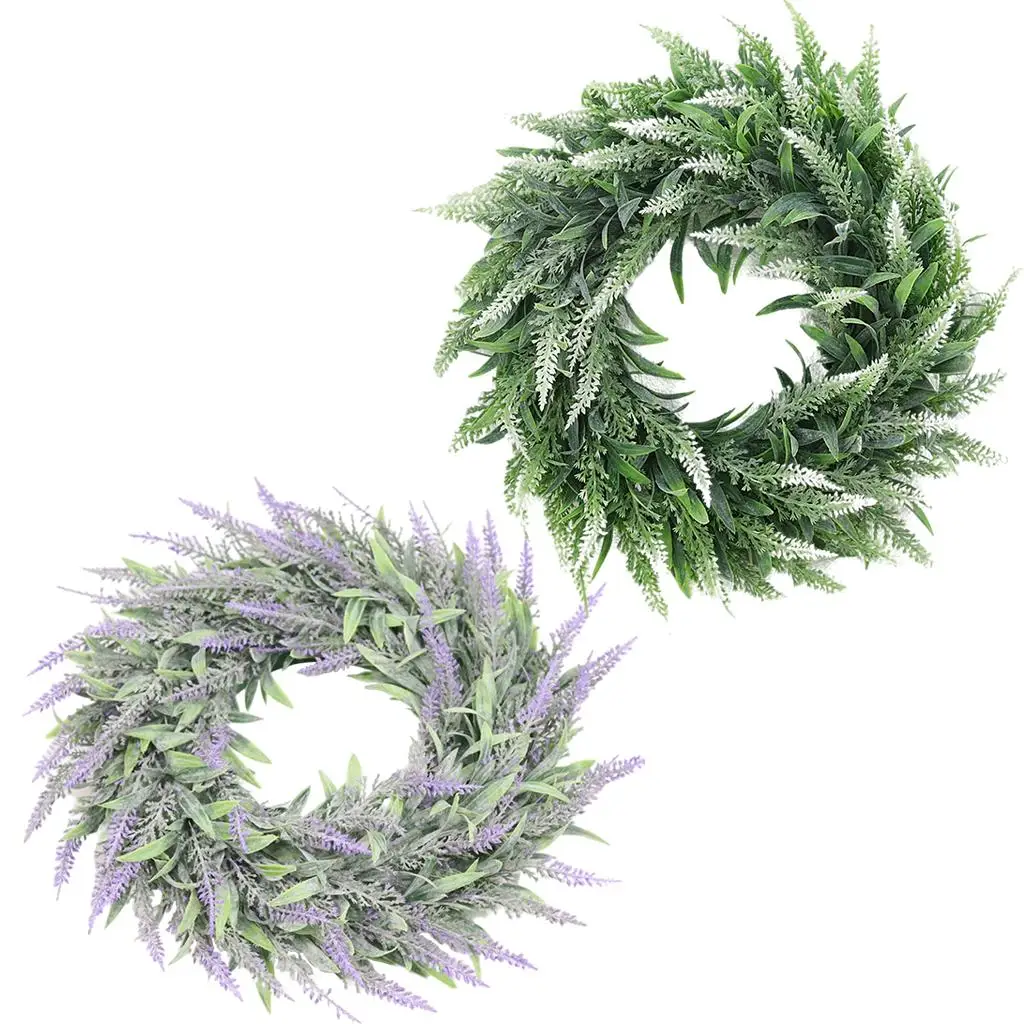 Artificial Lavender Wreath 14.2