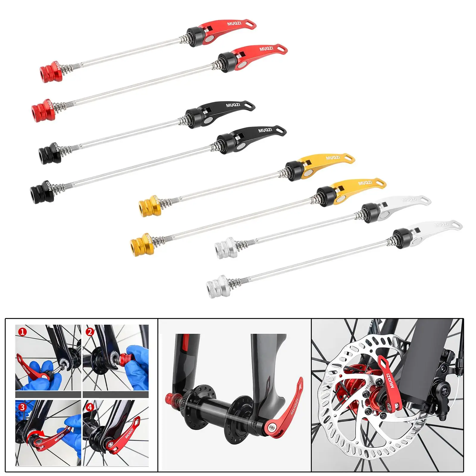 Aluminum Alloy Bike Brake Hubs Ultralight Bicycle Hub Lever Skewers Axle Shaft