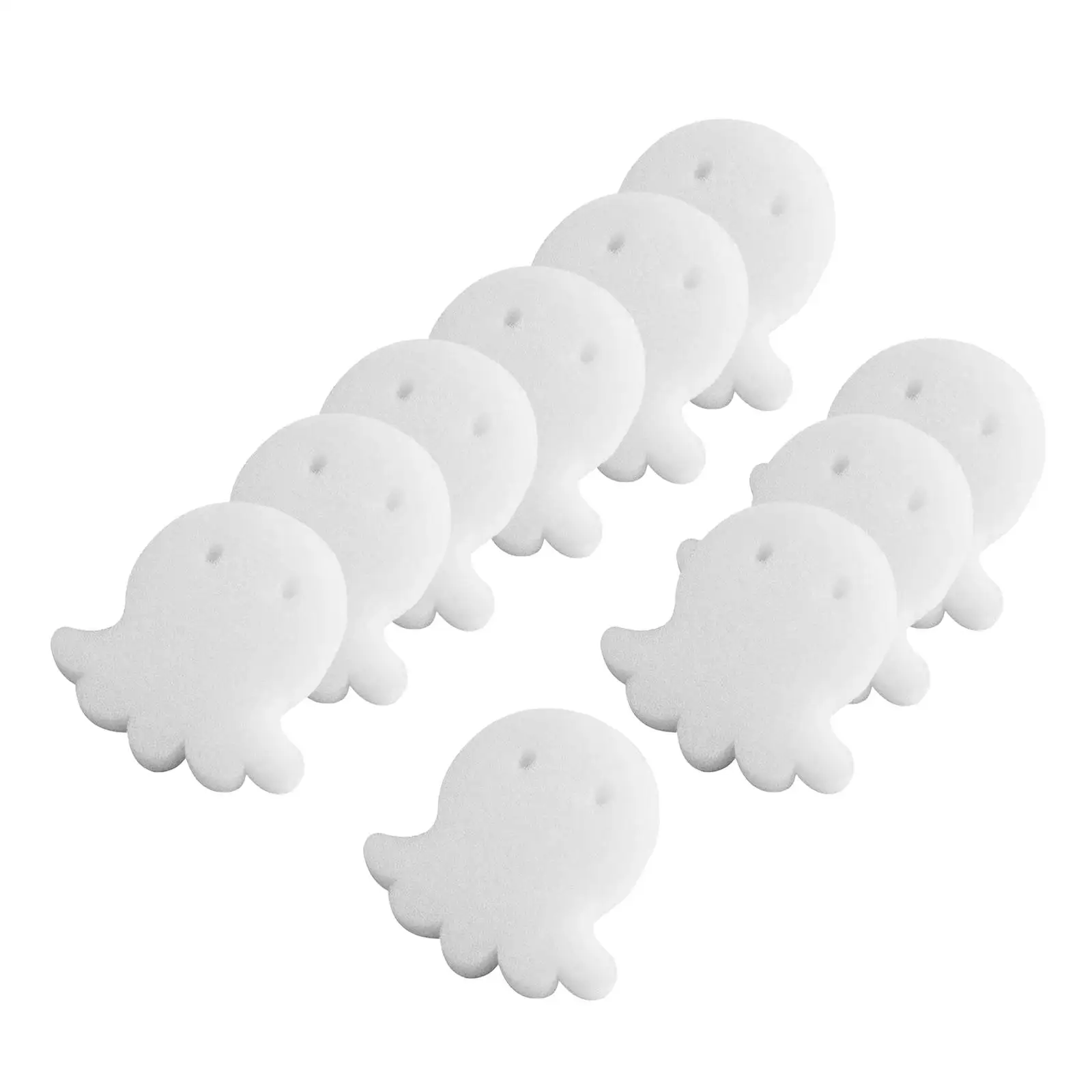 10 Pieces Oil Absorbing Scum Sponge Reusable Cartoon Octopus Filter Sponge Floating Sponges for Swimming Pool SPA Bathtub White