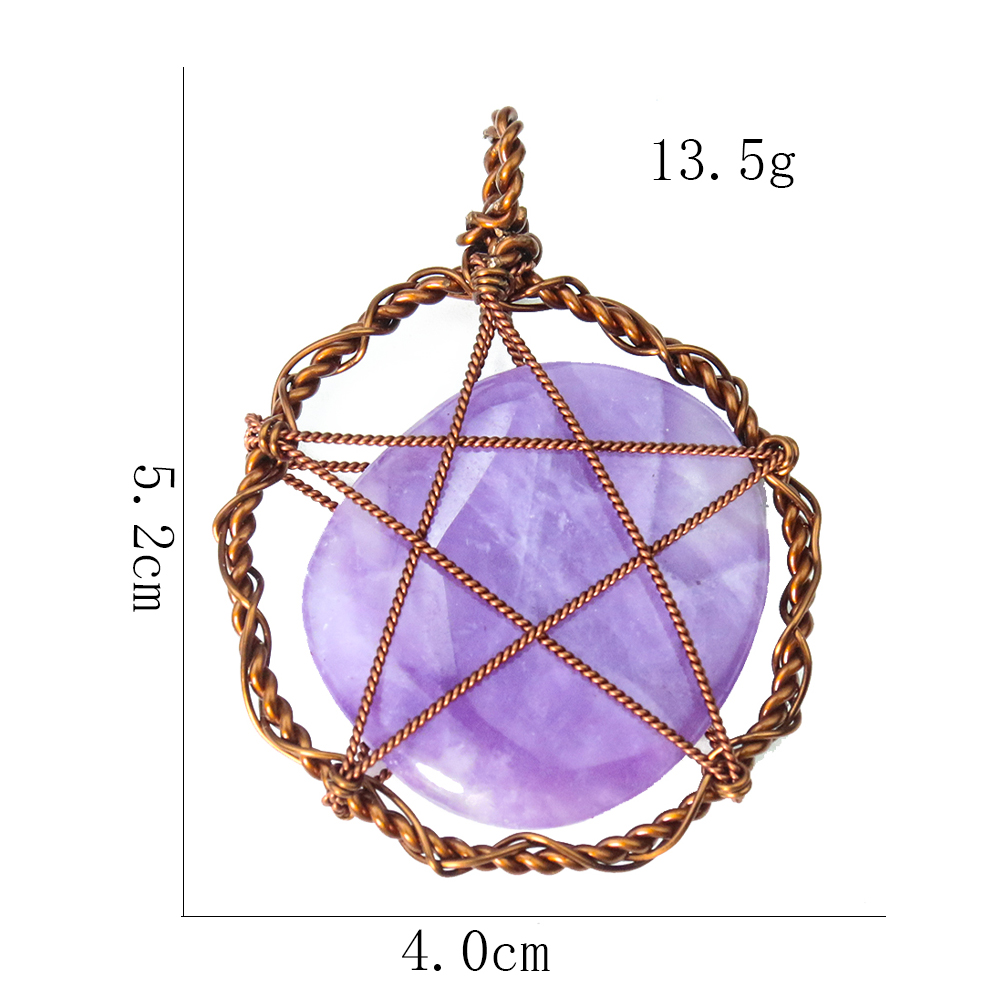 Натуральный Аметист, пентаграмма, подвеска из проволоки, кварцевый  кристалл, энергетический амулет, Подвески для изготовления ювелирных  изделий ...