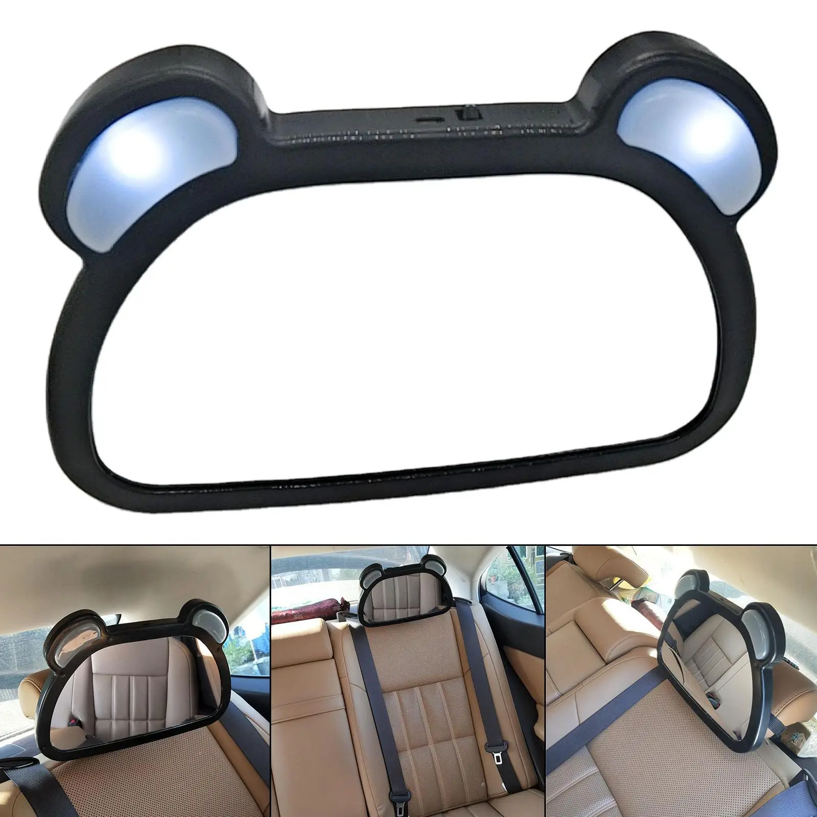 Rear Facing Mirror Auto Interior Accessories Easy Install with LED