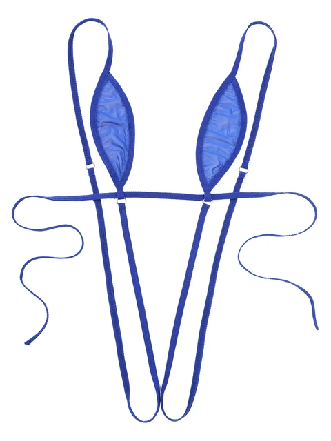 Women Sexy Lace See Through Micro Bikini Set Swimwear Bra Top G
