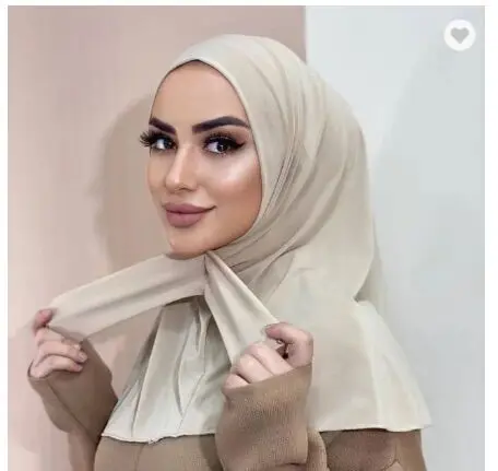 Bluelans® Damen Islamische Full Cover Turban Kopfbedeckung Hals Brust Abdeckung  Haube Hut Hijab Cap unter Schal (Beige) : : Fashion