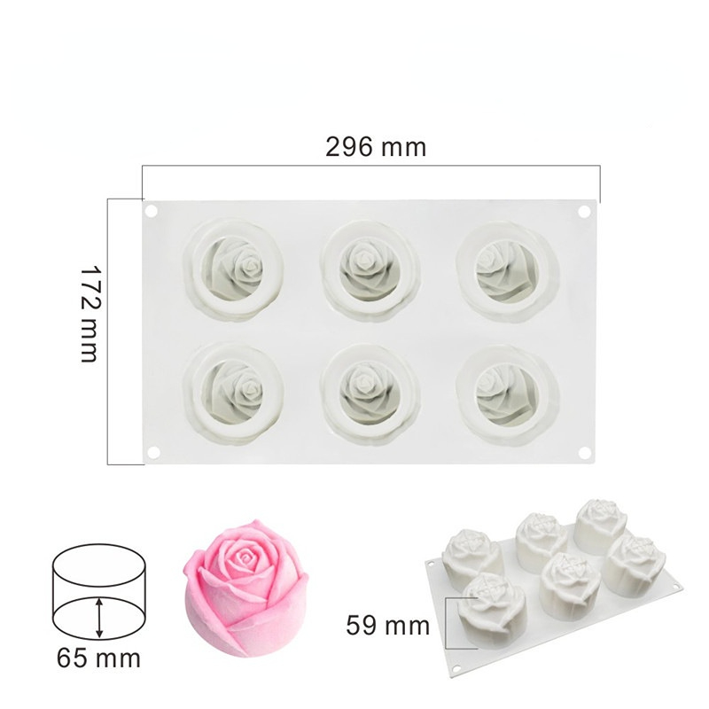3D Blume Fondant Form Cupcake Gelee Süßigkeiten Schokolade Dekoration Backen Werkzeug Formen Bloom Rose Silikon Kuchen Form – Detail 4