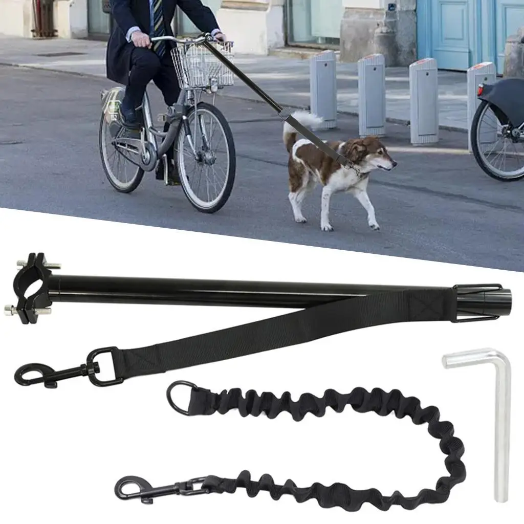 Adjustable Dog Bike Leash Pets Puppy Bicycle Running Outdoor Traction Rope