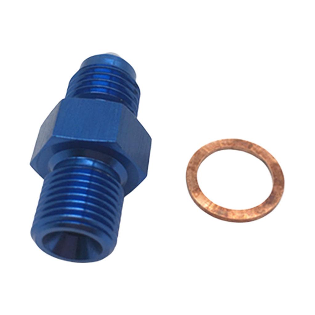 Blue AN-4 To M11 Oil Feed Adapter  for 1mm Restrictor