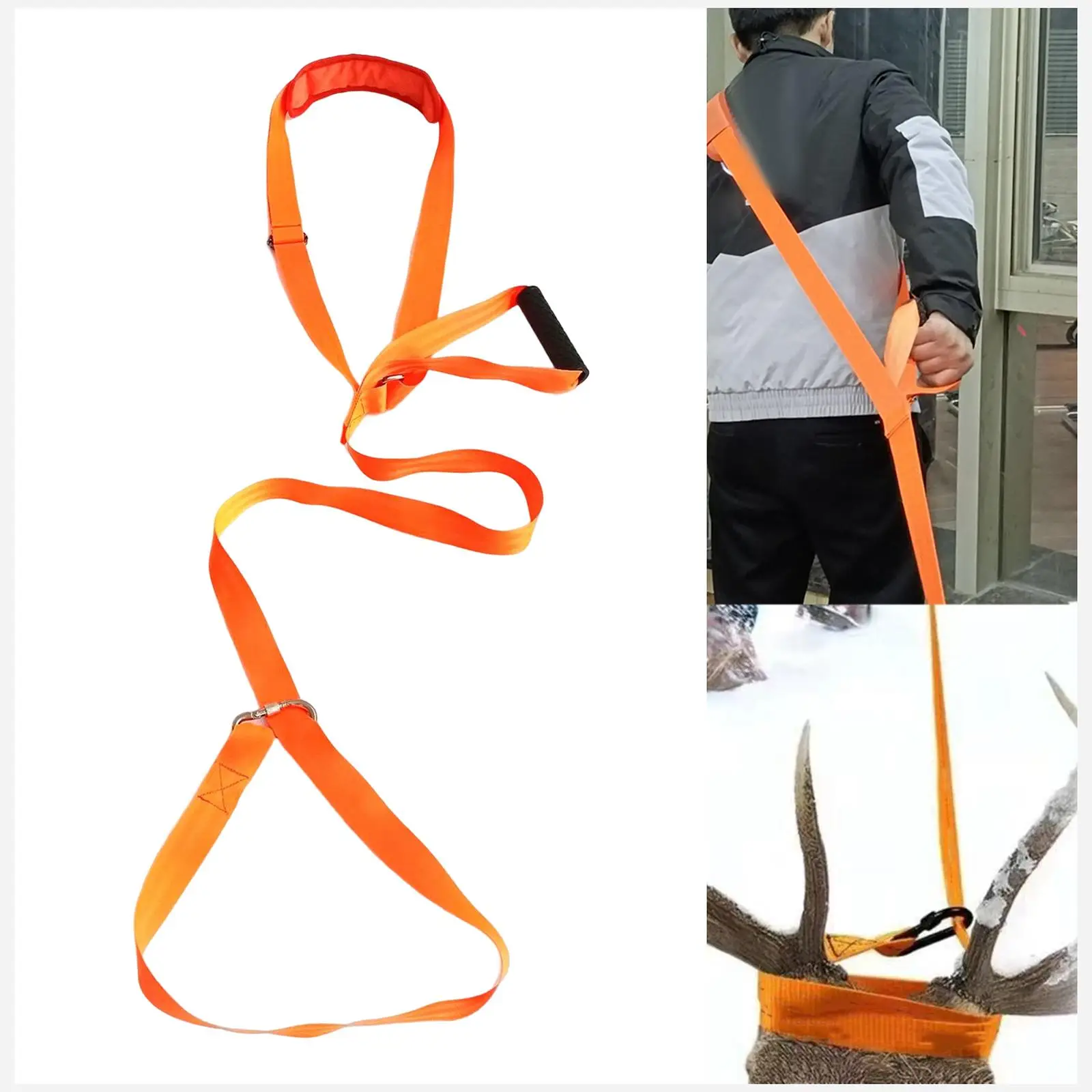 Deer Drag and Harness with Comfortable Handle Easy to Use Hunting Gear Durable Band Deer Drag Rope for Farm Men Women