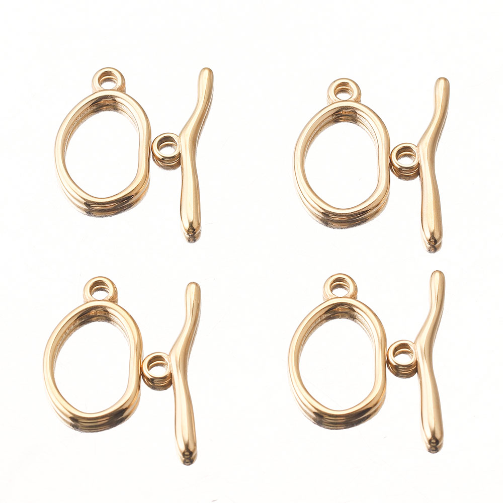 4sets Gold-Platte Edelstahl Gekrümmte OT Verschluss Schmuck Finden Schnalle Stecker für Armband Halskette Schmuck Machen Lieferungen – Detail 3