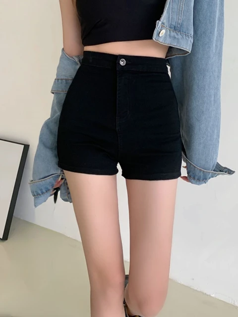 Fashion High Waist Denim Shorts Women 2022 Summer Casual Slim Black Short  Pants Ladies Korean Style Short Jeans Outfits Design - Shorts - AliExpress