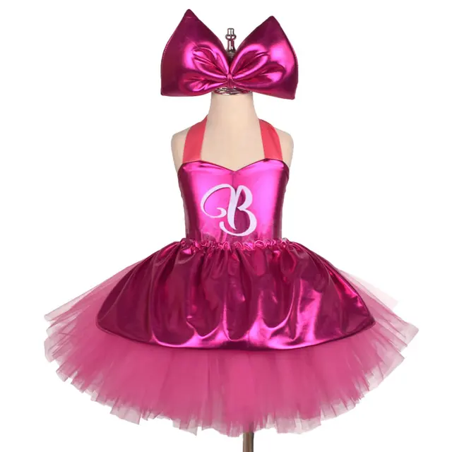 Disfraz de Cosplay de Barbie para niña, vestido de tutú de encaje para  niño, Túnica de fiesta con tirantes y Diadema de lazo, conjunto de 2  piezas, ropa para niño - AliExpress