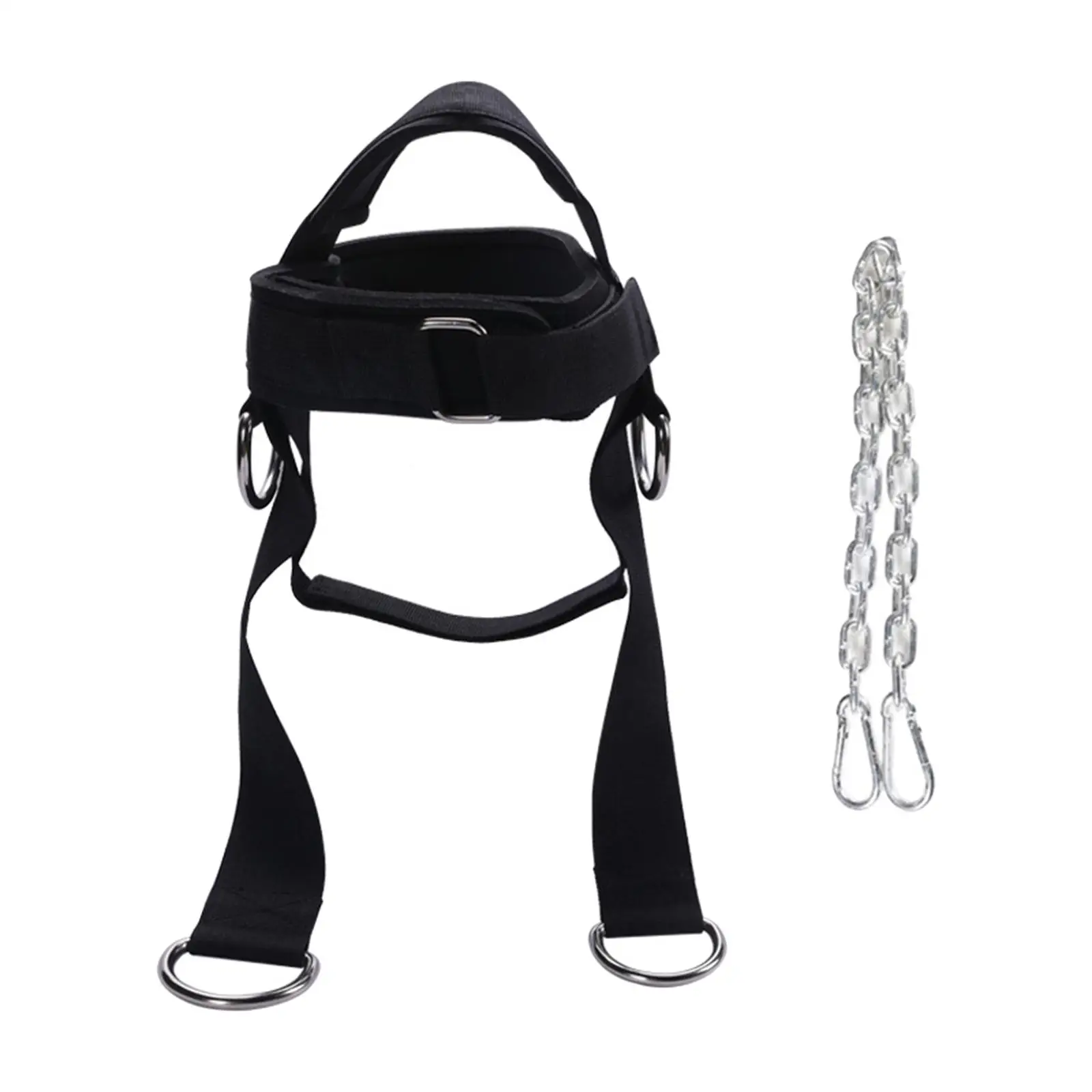 Head Harness Support with Iron Chain and Metal Loop Head Neck Training for Weight Lifting Home Gym Mma Workout Muscle Building