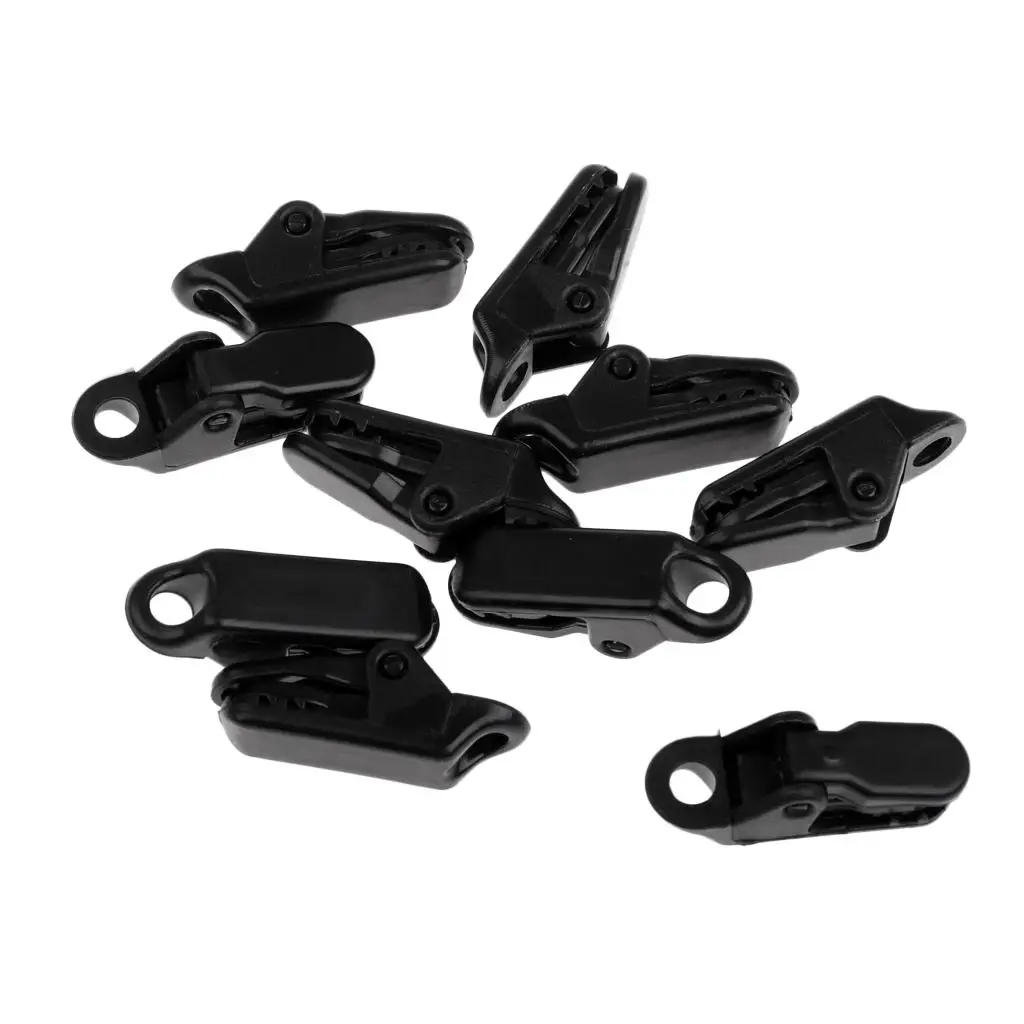 10pcs Camping Tent Clips Clip Fasteners Hanging Hooks in The