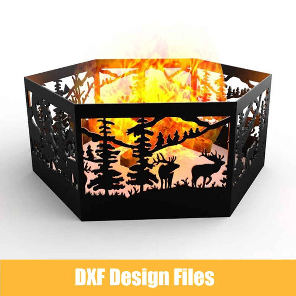 Bowl for Fire Forest CNC Laser Cut Vector DXF Files for CNC Laser/Plasma Cutting Printing best wood router