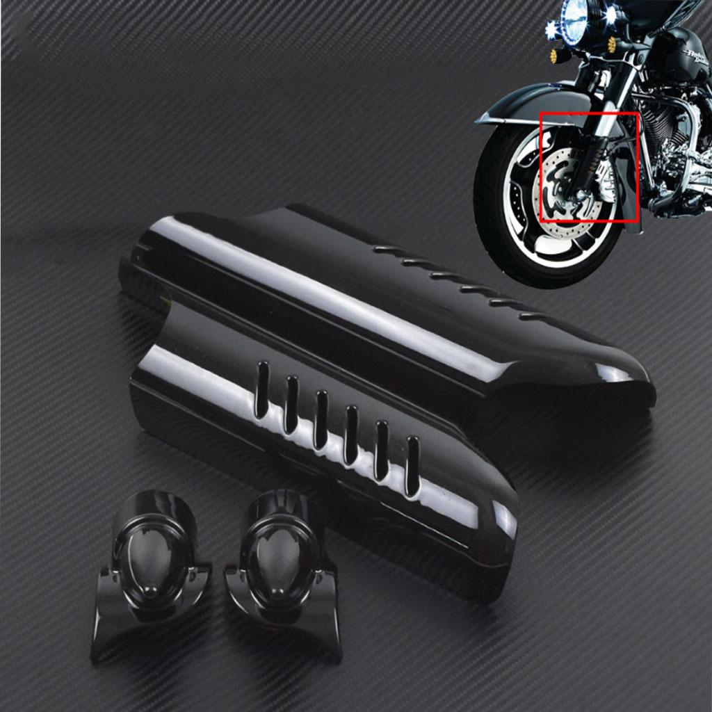 Black Front Fork Lower Leg Deflectors  - Fits for Touring Street Glides Trike