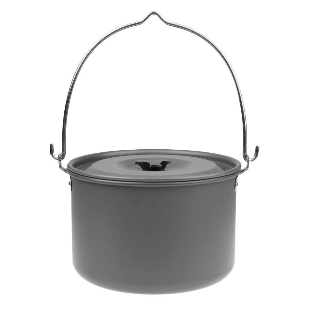 Large Picnic Camping Hanging Pot Cookware  Water Cooking for 6-8 People