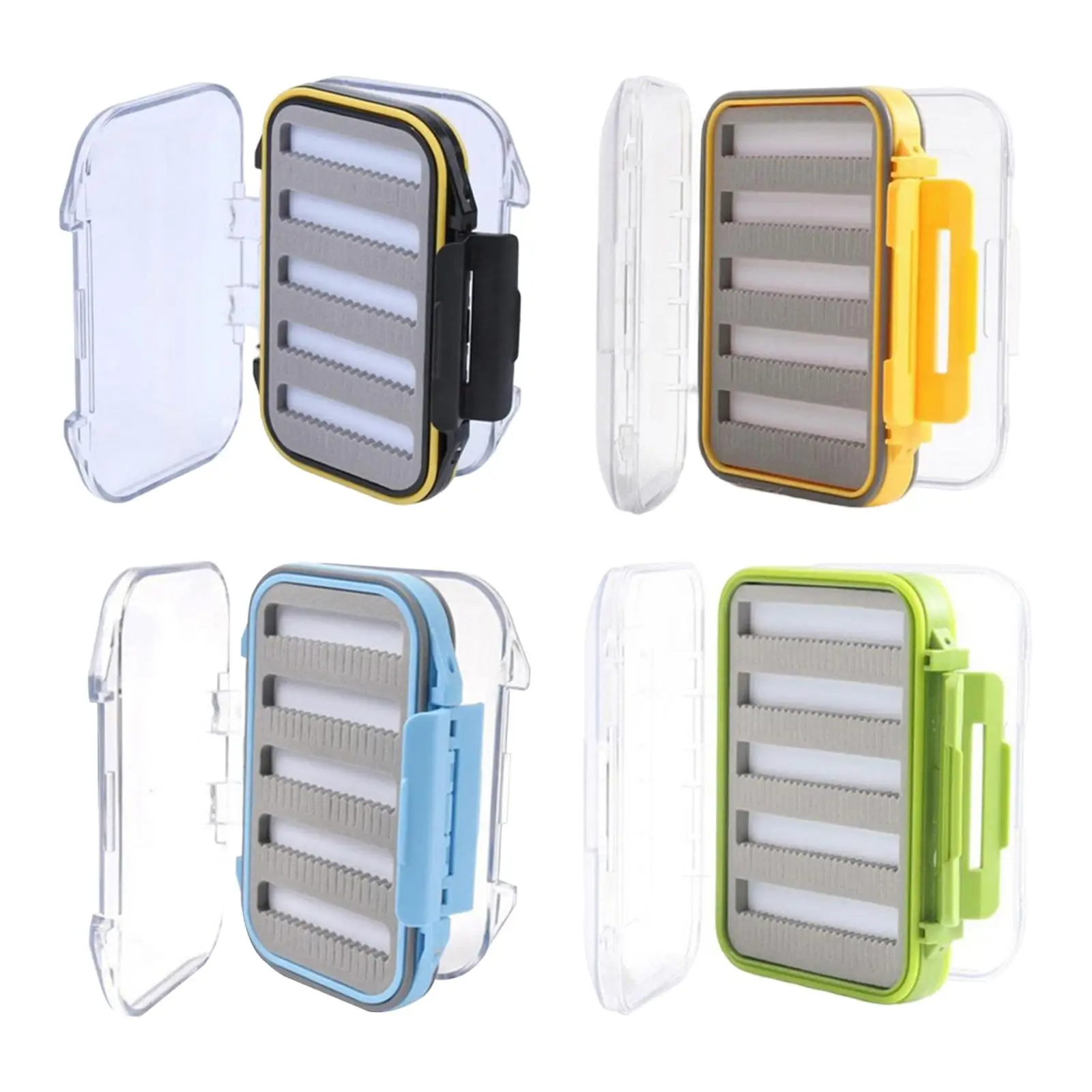 ABS  Waterproof Fly Fishing Box Case 3x1.3x4inch clear Lid Elegant Easy Grip Two Sided  latches Durable