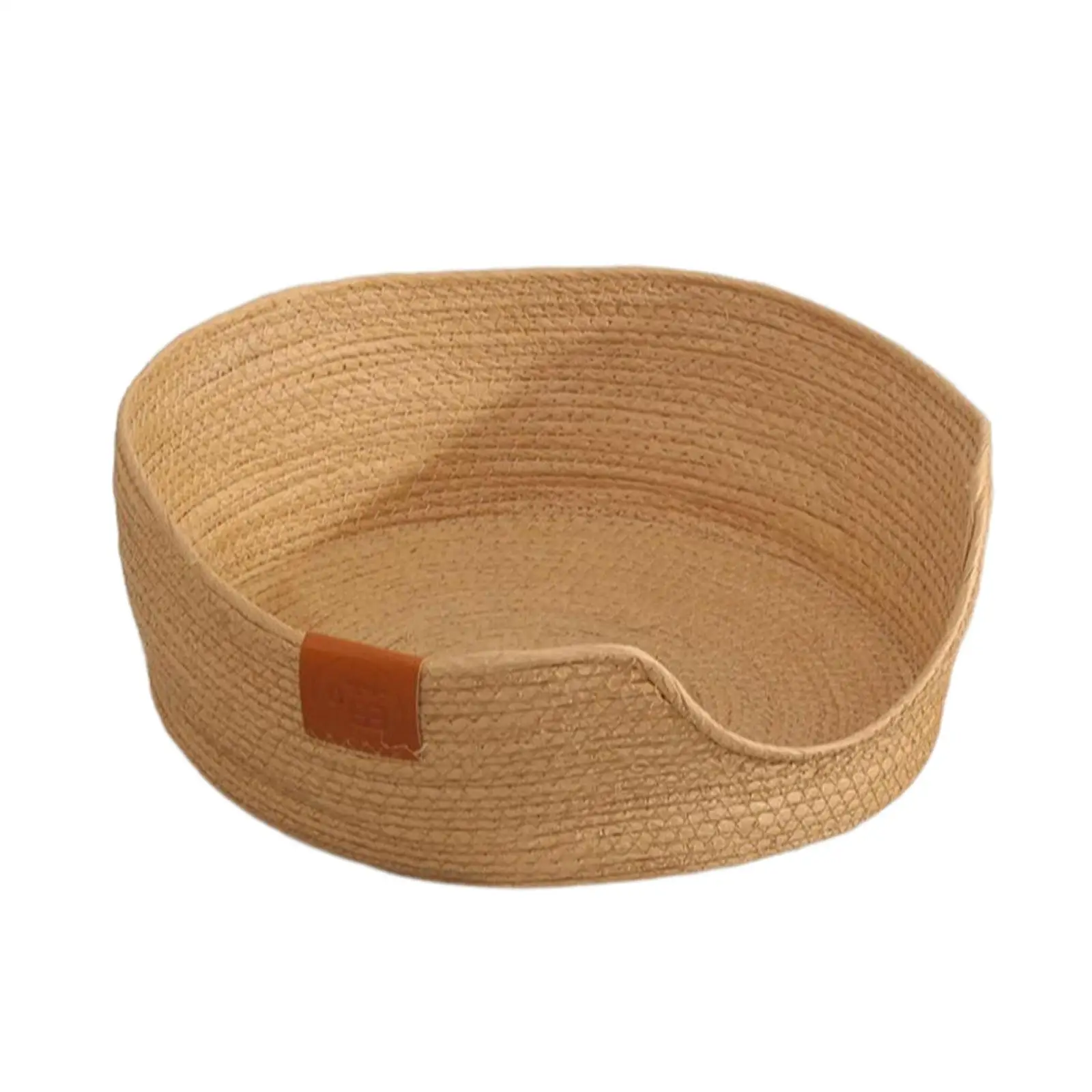 Handwoven Kitten Bed Cat Sleeping Basket Diameter 45cm Comfortable Ventilated Paper Rope Material Handmade for Playing and Rest