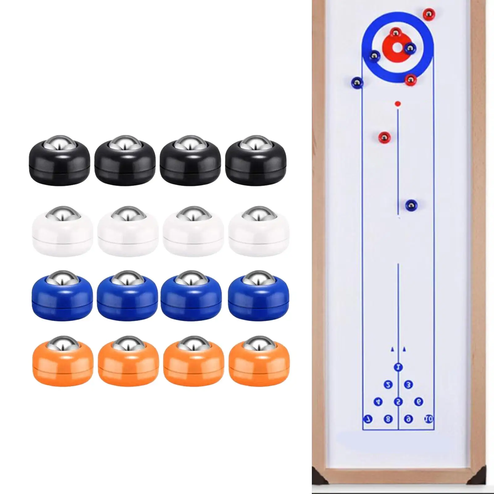 16x Shuffleboard Pucks Shuffleboard Curling Accessories 4 Colors Shuffleboard Table Pucks for Shuffleboard Enthusiasts Playing
