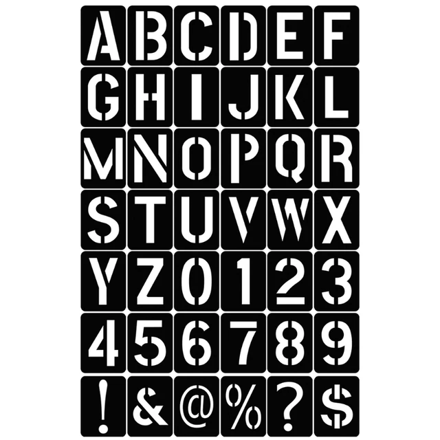42Pcs Letter Stencils 3 inch, Letters and Numbers Interlocking Stencil Kit,  Symbol Numbers Craft Stencils Art Craft Stencils for Painting on Wood