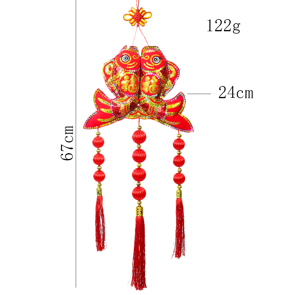 Fische Laternenschnur Frühlingsfest Dekoration Geschenk gibt mehr als jedes Jahr Anhänger Chinesischer Knoten Festival DIY Wandbehang – Detail 1