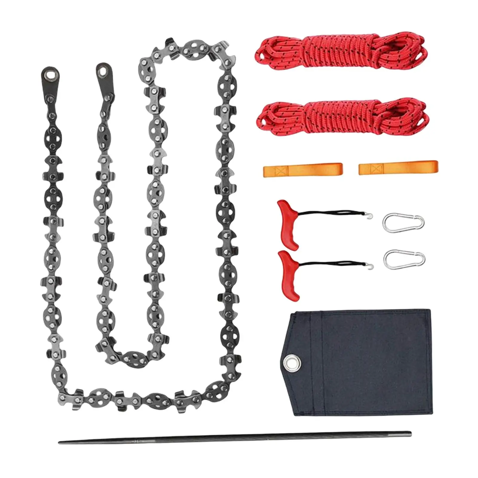 Handheld Emergency Saw Pocket with Storage Bag Zipper Saw Hand Chain Saw for Wood Cutting Gardening Emergency Outdoor Camping