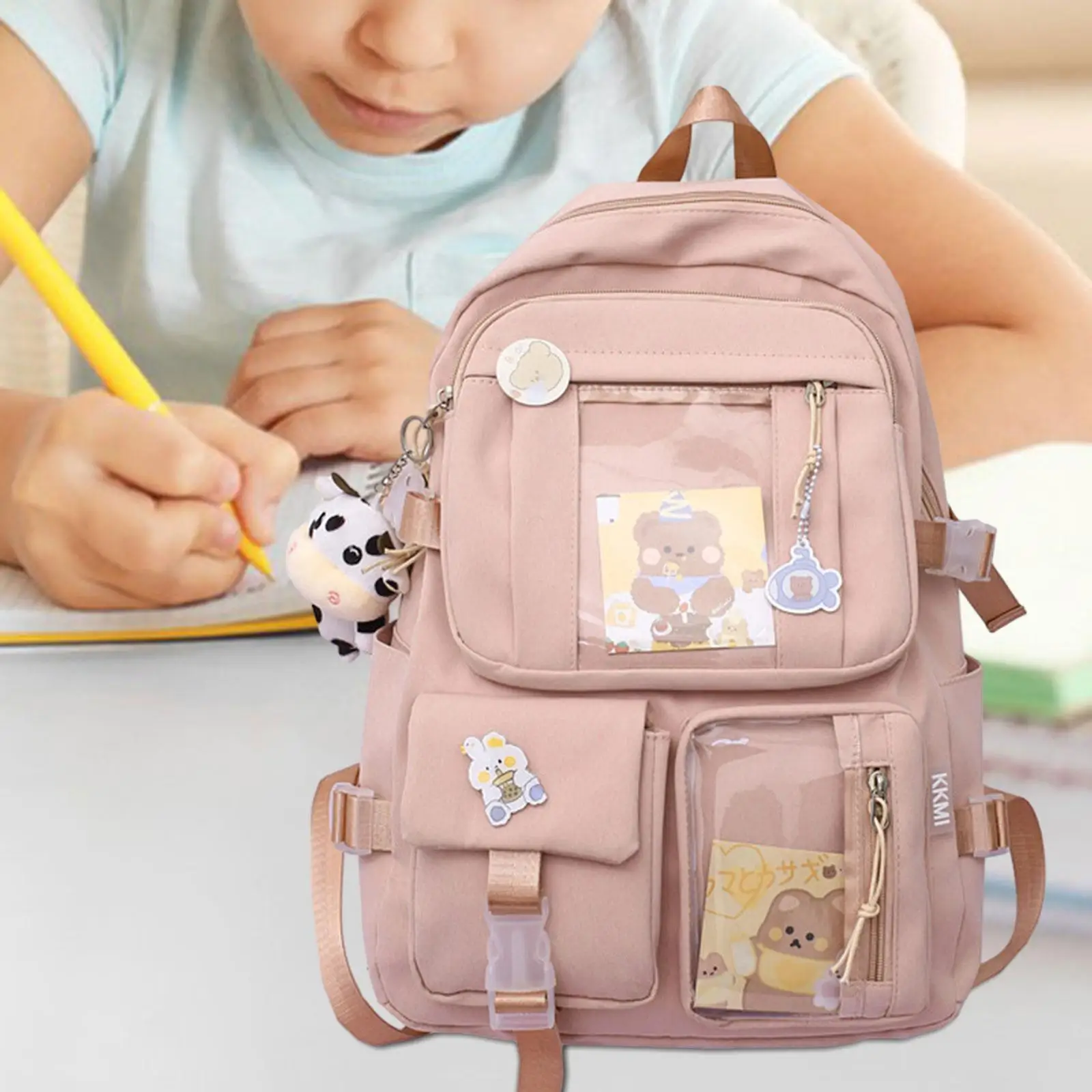 Women Backpack Side Pockets Casual Cartoon Laptop Daypacks School Bag Travel Book Bags for Girls Student Female Teens Children