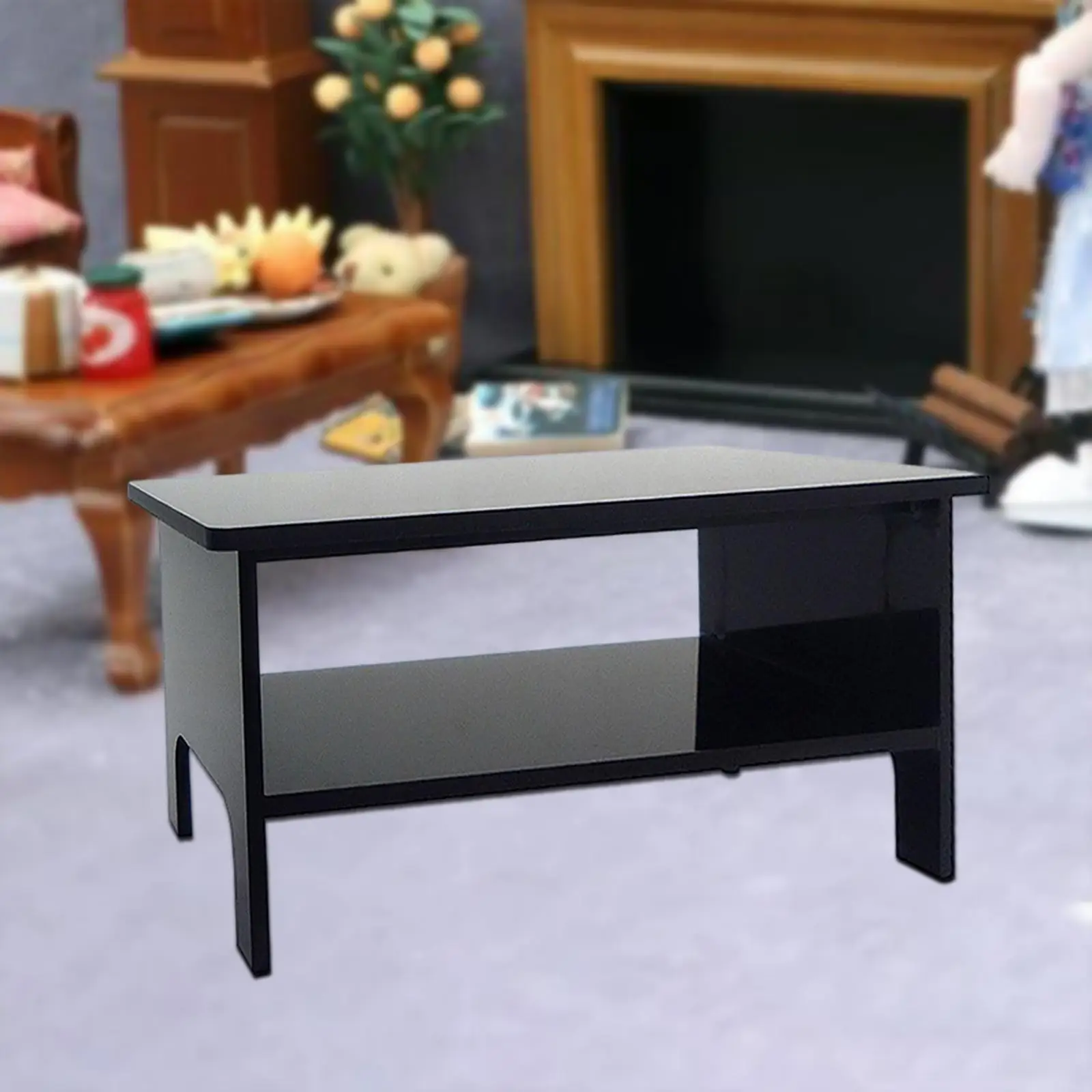 Acrylic Dollhouse Coffee Table Furniture Model for Doll House Decoration
