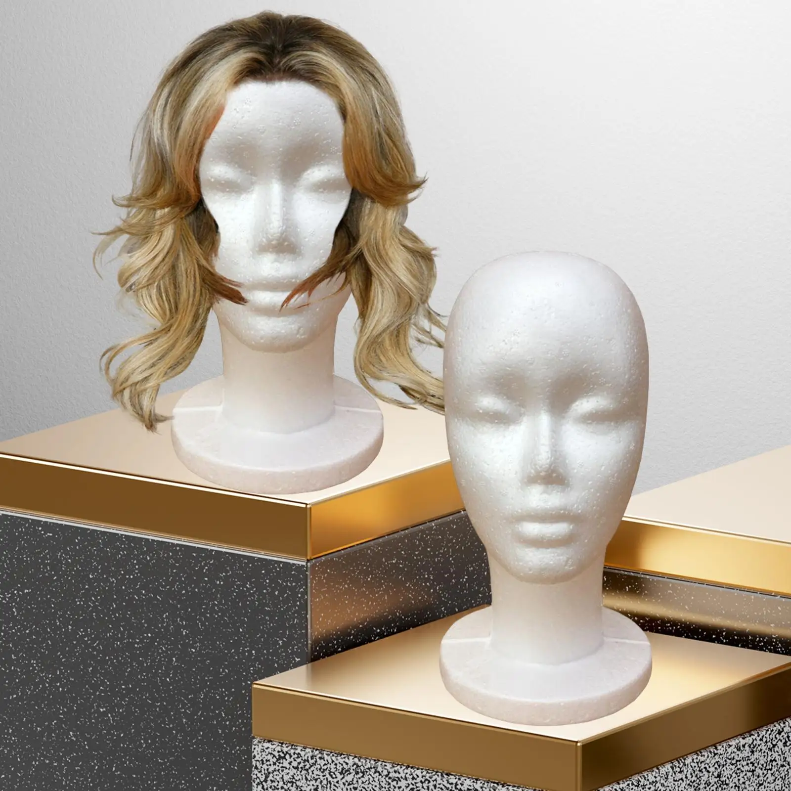 Female Foam Mannequin Head Model for Shopping Mall Display Manikin Foam Head Hat Wig Display Stand  Wig Head Manikin