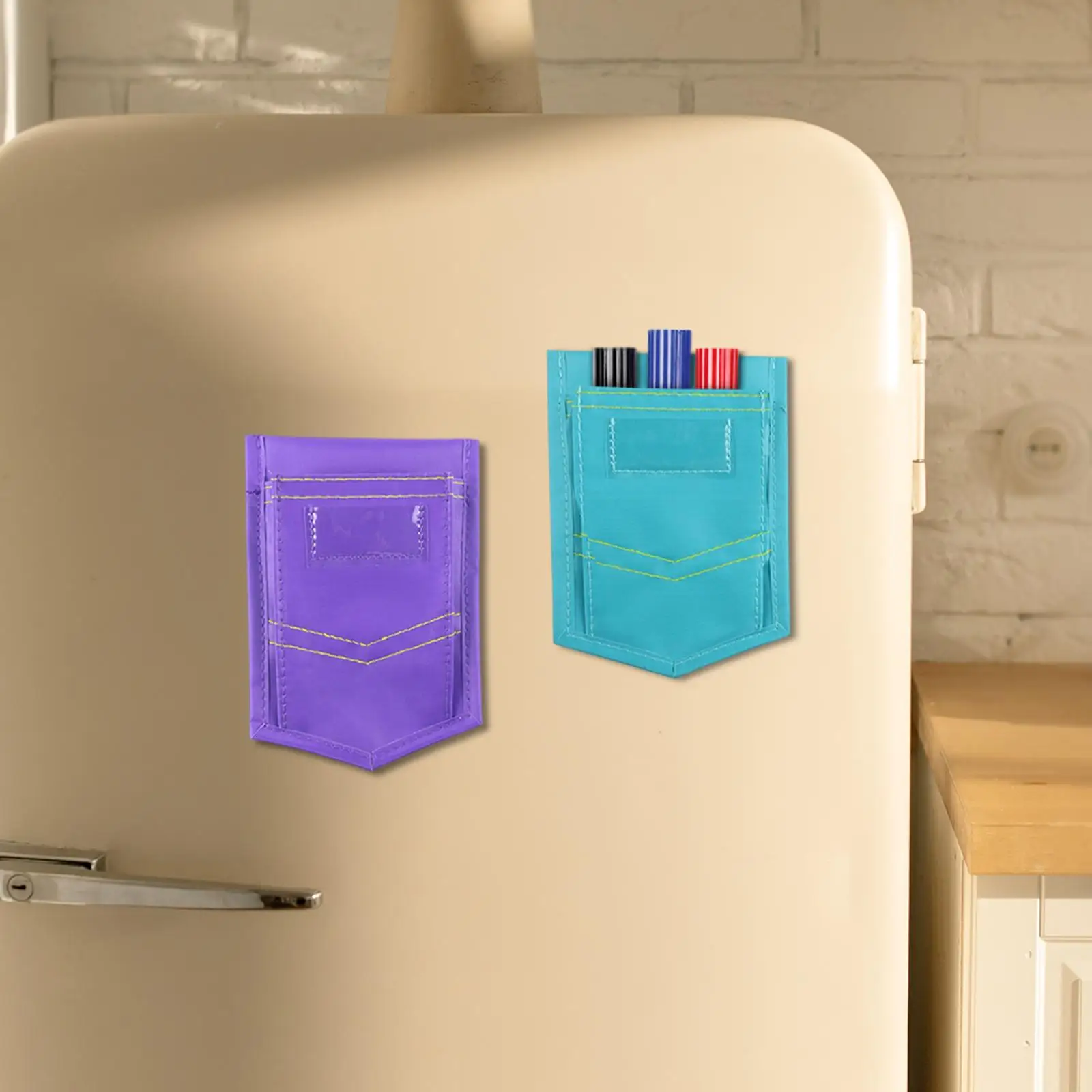 2x  Whiteboard Fridge  Storage Pocket Flexible Container for Office Garage