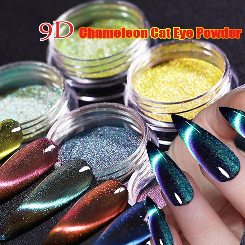 Best of 9D Chameleon Cat Eye Powder 1-Jars Magnetic Nail Glitter Pigment Net-0.5g Nail Gel Polish Manicure Holographic Laser Chrome Dust Reviews & Tips