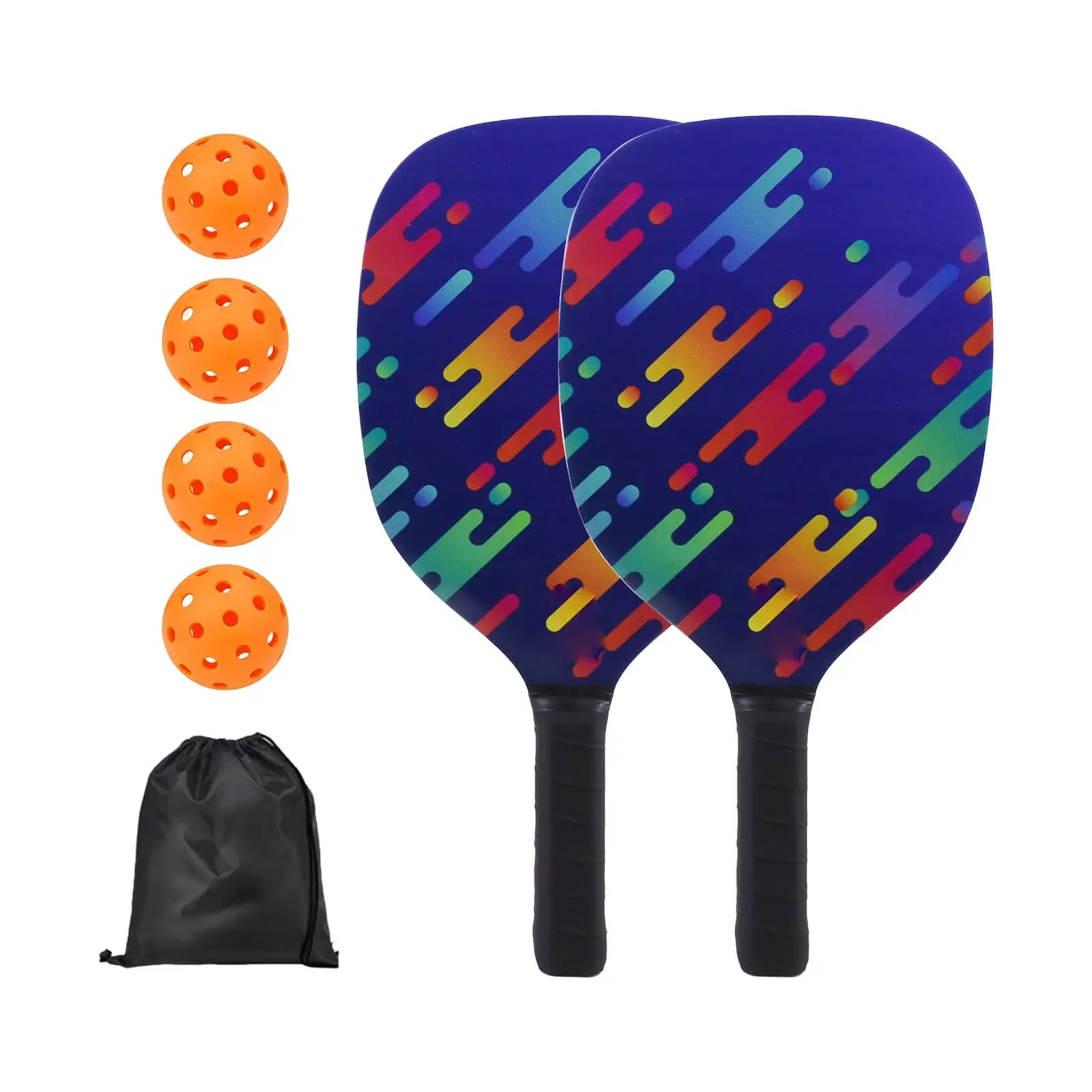 Professional Pickleball Paddle Racket 2 Rackets Carrying Bag 4 Balls Wood Lightweight for Equipment Outdoor Men Training Sports
