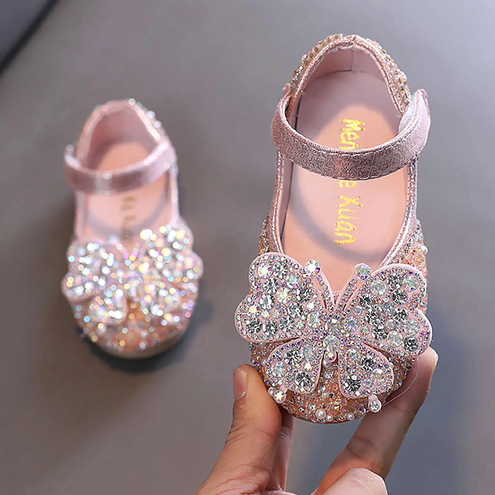 sapatos strass pérola brilhando crianças sapatos princesa