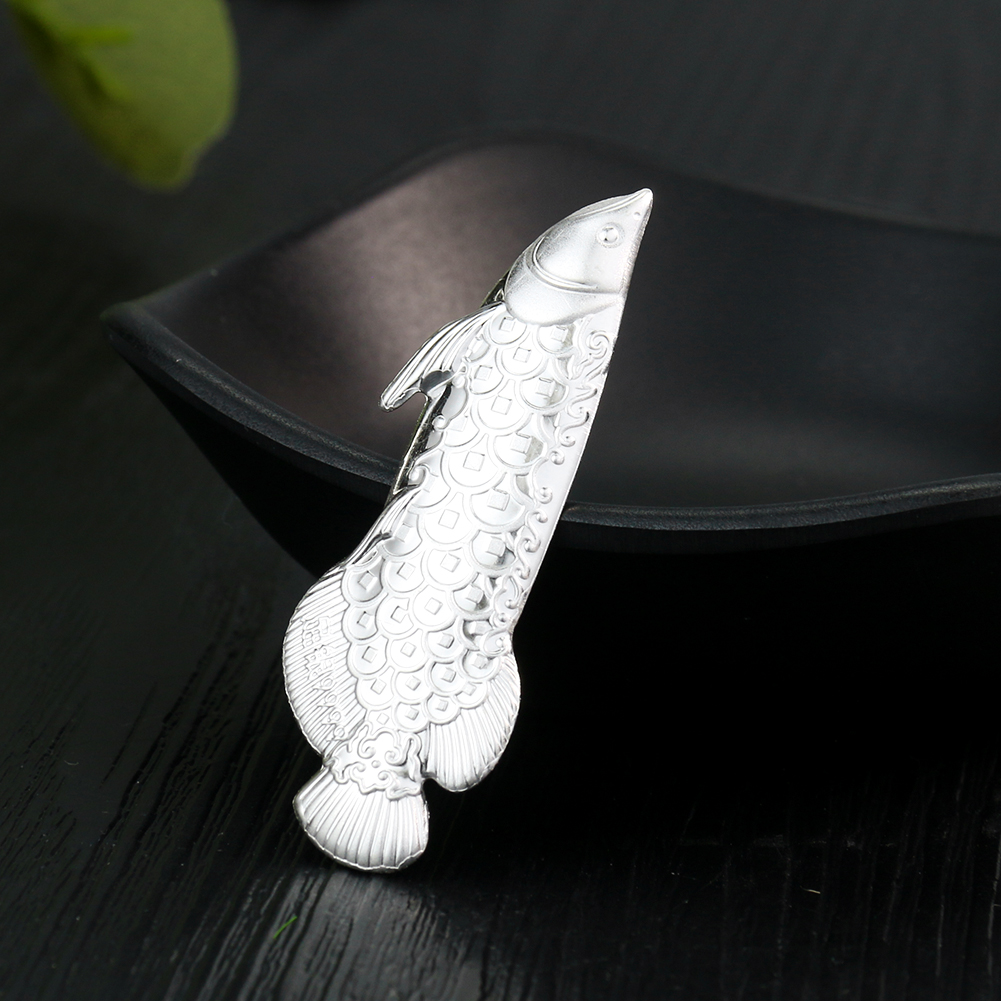 3D Koi Tee Pet Knöchernen Zunge Arowana 9999 Silber Blatt Alten Tee Gekocht Ornamente Ionisation Sterilisation Display 2 gramm mit box – Detail 2
