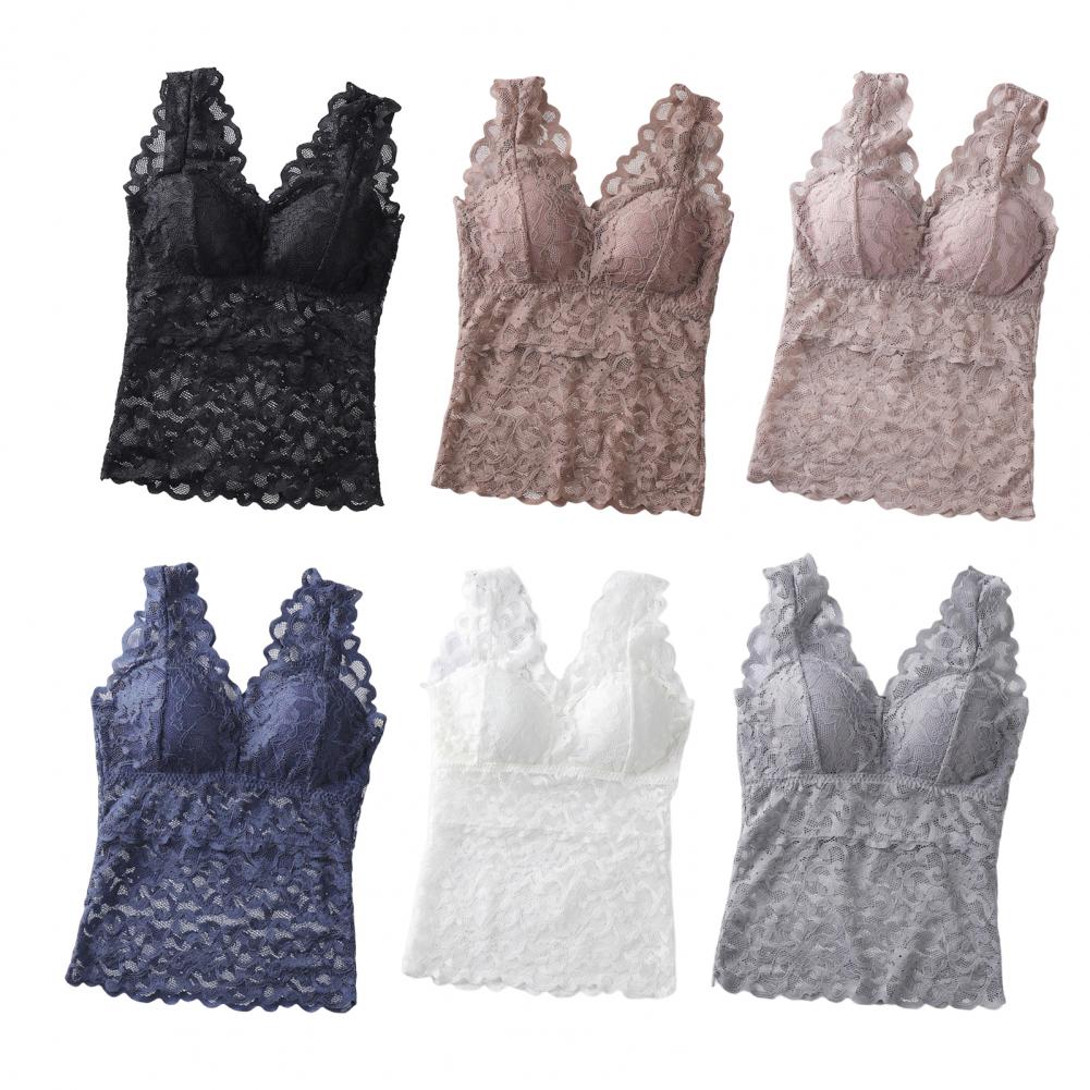 Description Picture 4 of itemHot Bottoming Sleeveless Underwear Thin Backless Sling Hollow Out Lace Vest Top  Sleeveless Bra Vest Inside Wear Camisole