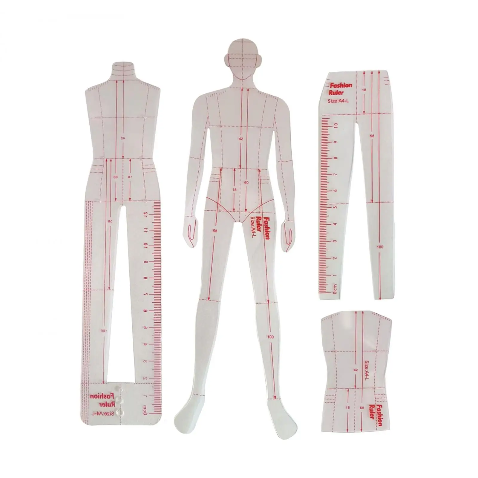 Template Ruler Clothing Measuring Dressmaking Fashion Illustration Rulers for Tailors Trousers suits Pattern Makers Designers