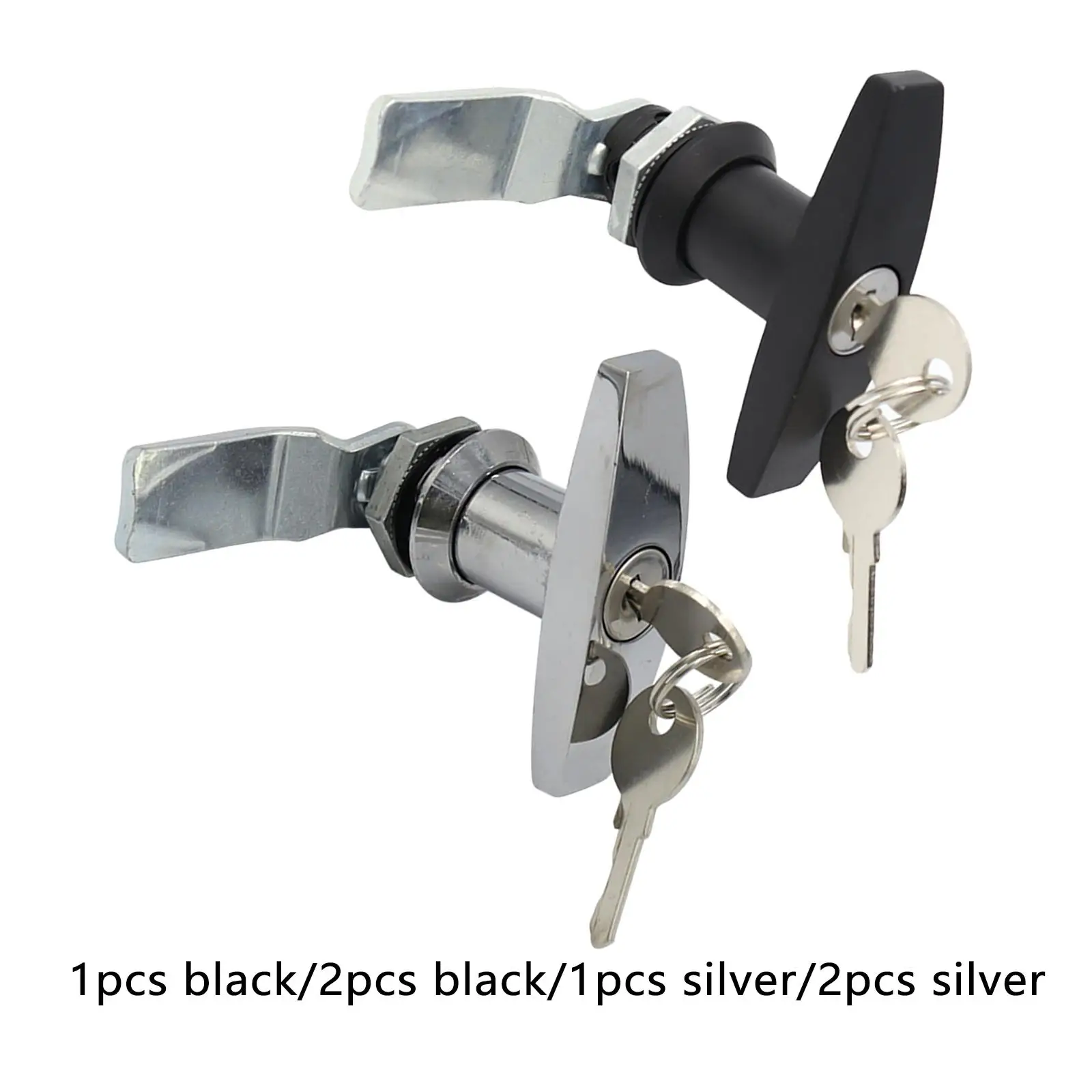 Anti-Theft T-Shape Handle Lock with Keys RV Toolbox Zinc Alloy Garage Door Lock T Handle Accessories Caravan Canopy Locks