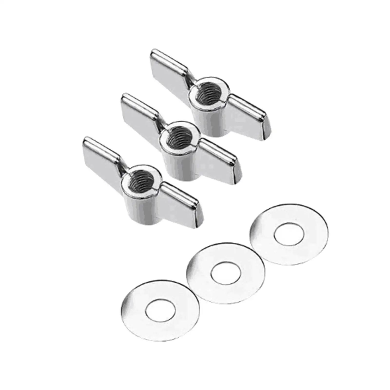 3Pcs Cymbal Wing Nuts with Washers Durable Metal Drum Accessory Heavy Duty Musical Instrument Parts Practice Cymbal Accessories